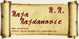 Maja Najdanović vizit kartica